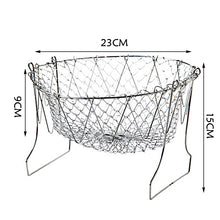 Stainless Steel Frying Basket — Foldable Draining Mesh