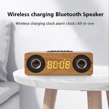 Wooden Retro Alarm Clock Speaker — Wireless Fast Charging