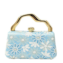 Women's Embroidered Evening Clutch — Pearl Flower Chain Bag