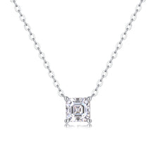 Square Moissanite Necklace — S925 Silver Collarbone Chain