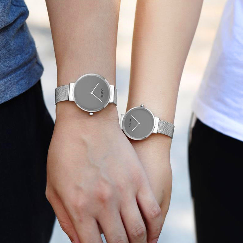 Hot Models Couple Watches A Pair Of Fashionable And Simple Brand-name Watches Women's Mesh Strap Watches Men's Watch