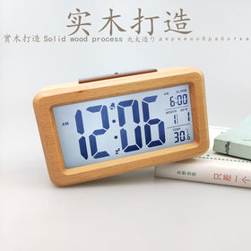[Solid Wood] 1902 Amazon Hot Selling Products Electronic Clock Wooden Alarm Clock Solid Wood Making Smart Clock