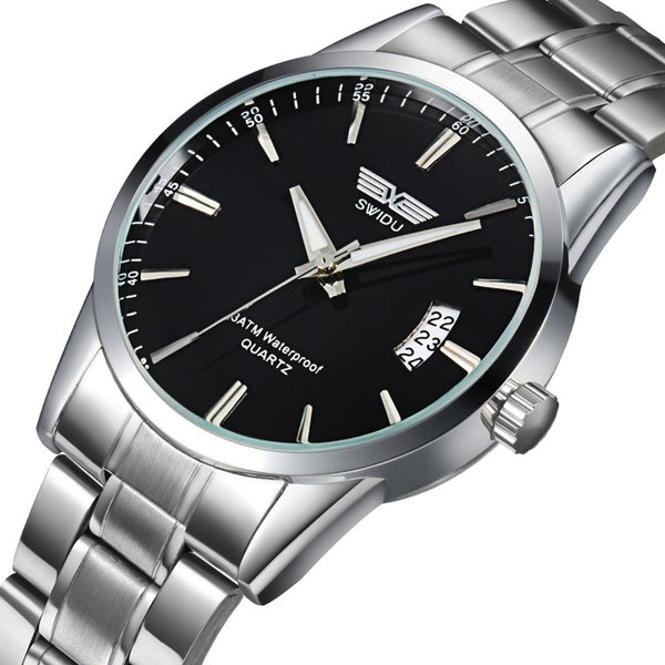 Men's Steel Band Watch — Quartz Analog Watch