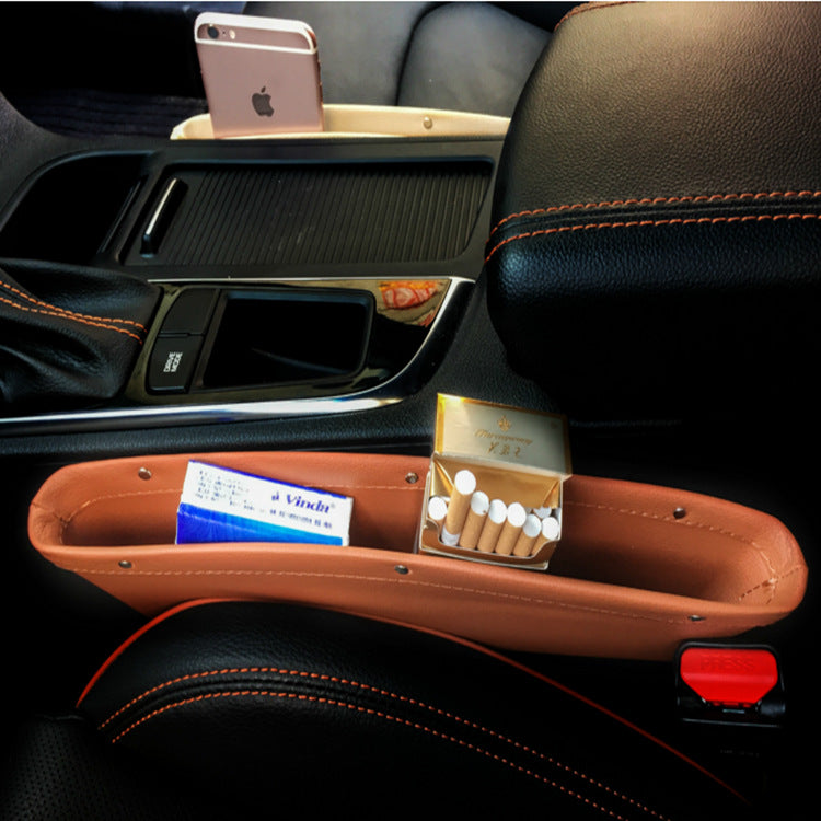 Car Organizer Box Caddy Catcher PU Leather Seat Gap Storage Bag