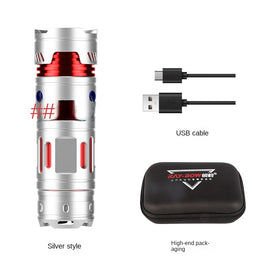 Portable Mini Flashlight Spiral Top Type-C Multifunctional Led Aluminum Alloy Strong Lighting Flashlight