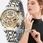 LIGE Gold Bracelet Watch — Women's Waterproof Steel Watch