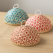 Handmade Rattan Woven Nanyang Style Fruit Plate Bread Basket Round With Lid Insect-proof Table Cover Fruit Leftovers Umbrella