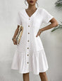 Women's Short-Sleeve Dress — Ruffled Hem