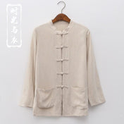 Unisex Cotton-Linen Tang Suit — Traditional Chinese Style
