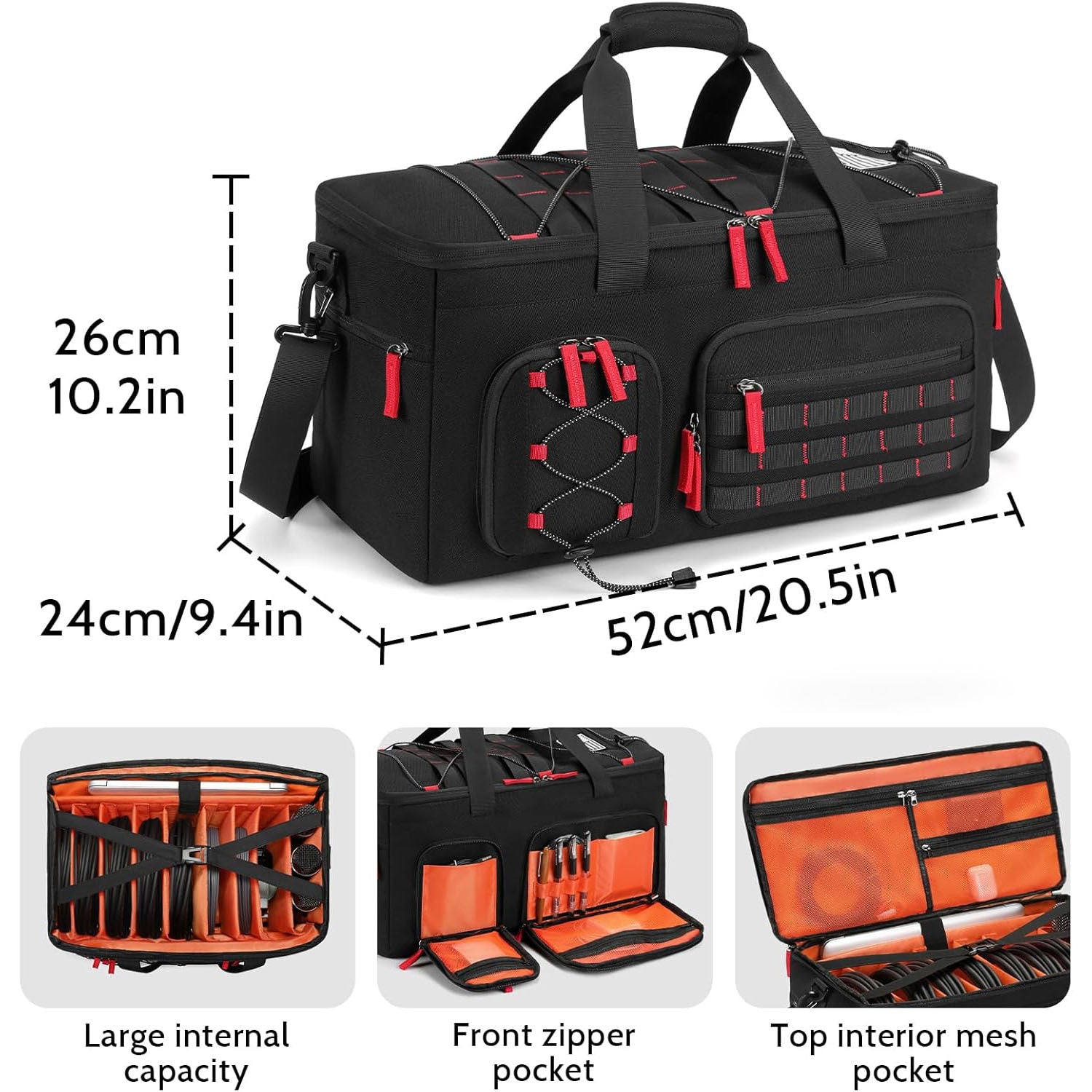 Dj Storage Bag, Stage Accessories Storage Bag, Stage Light Spotlight Portable Bag, Detachable Compartment Cable Storage Bag