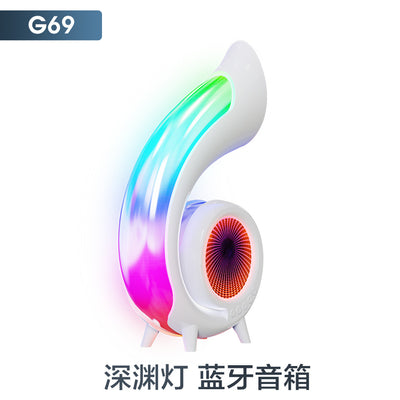 Cross-border New Bluetooth Audio High Quality Abyss Atmosphere Night Light Clock Alarm Clock Makeup Mirror Wireless Speaker