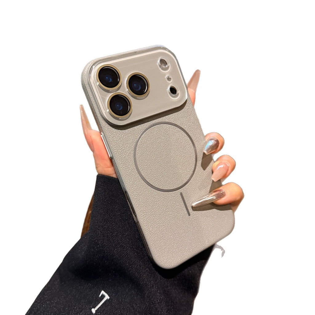 Suitable For IPhone 17 Pro Max Phone Case With Lychee Pattern, Magnetic Suction, Skin-Like Feel, Anti-Drop, Full Coverage, Protective Cover For IPhone 16/15