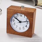 Solid Wood Pointer Small Alarm Clock Silent Meter Student Bedside Snooze Clock Luminous Retro Small Clock Wholesale Gift Fashion thumbnail 4