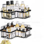 Wrought Iron Corner Storage Rack — Punch-Free Bathroom Shelf