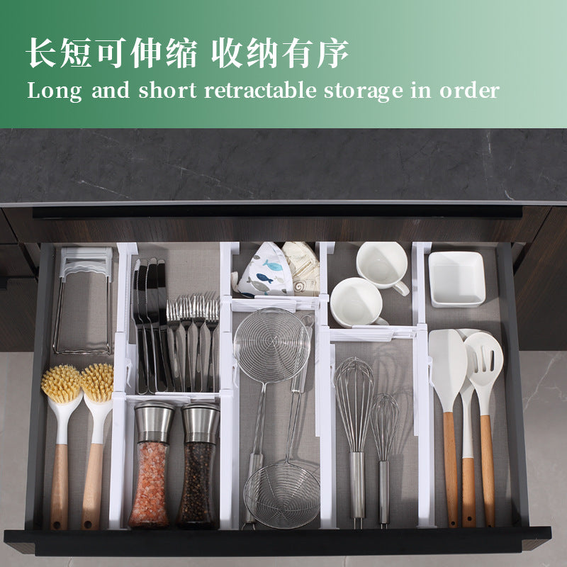 Drawer Partition Telescopic Drawer Partition Clothing Cupboard Classification Sorting Drawer Baffle Divider Factory Direct Supply