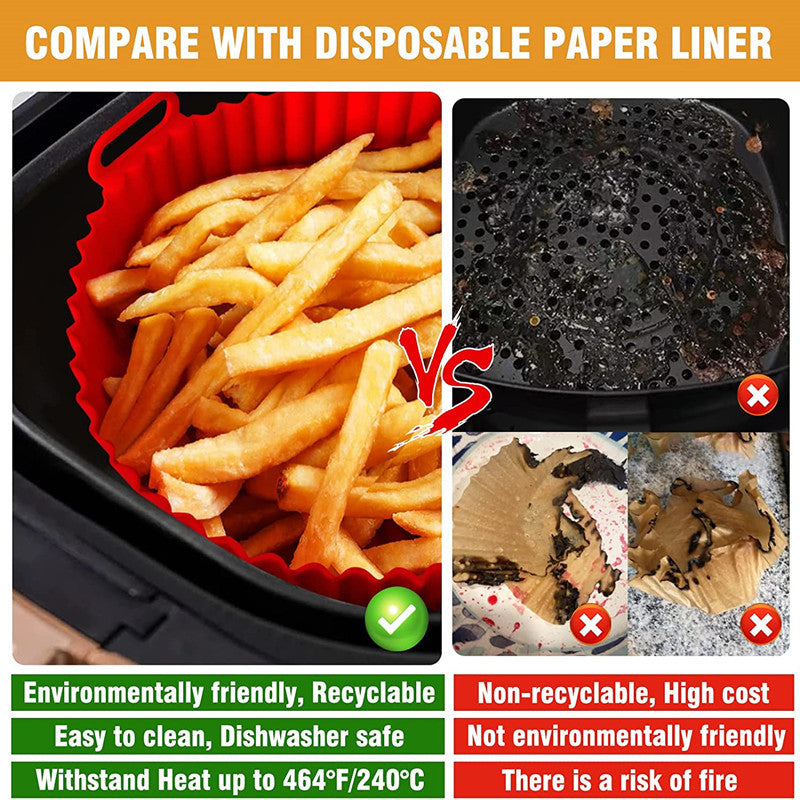 New Air Fryer Silicone Mat Multifunctional Lined Fryer Baking Pan Air Fryer Silicone Pot