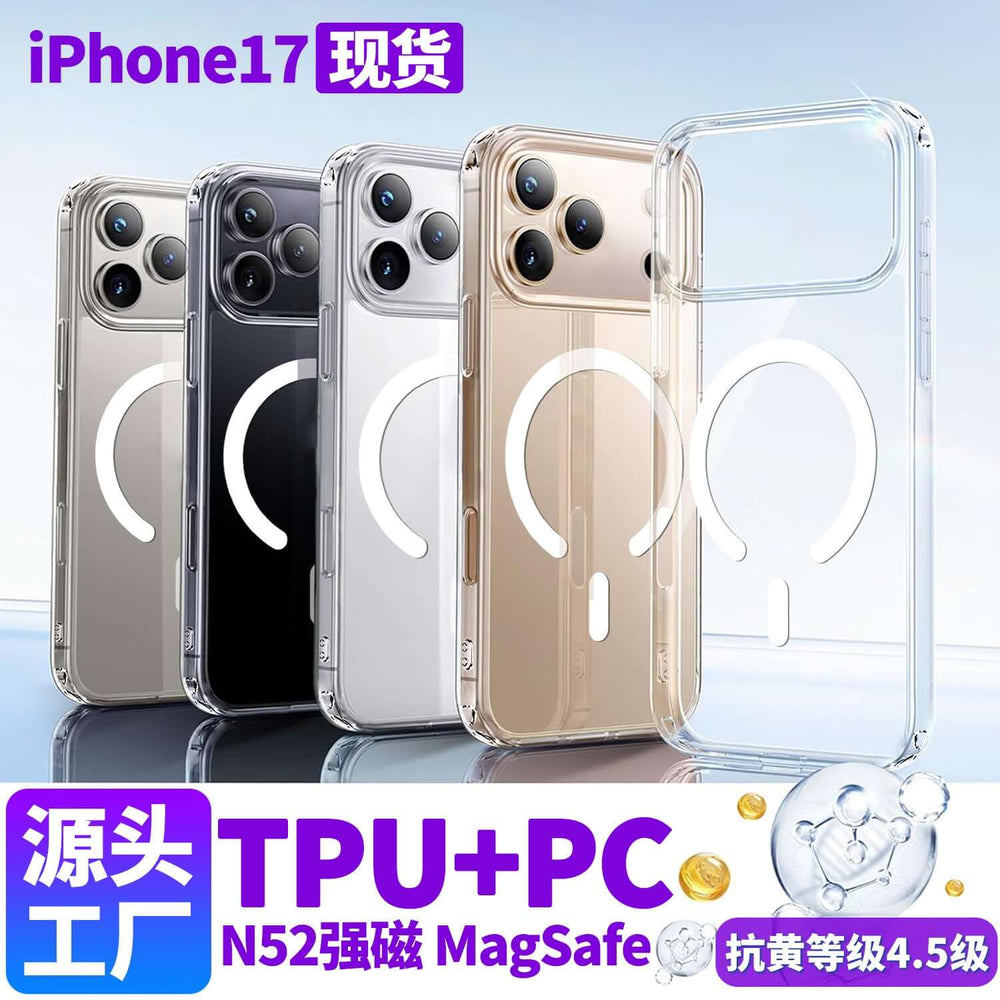 iPhone 17 Camera Button Case — Transparent — magnetic back