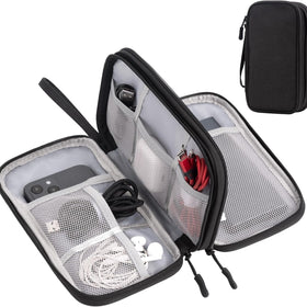 Double-Layer Portable Waterproof Electronic Storage Bag Travel Cable Organizer Box