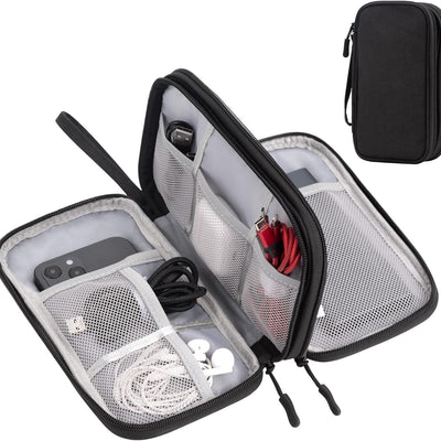 Double-Layer Portable Waterproof Electronic Storage Bag Travel Cable Organizer Box