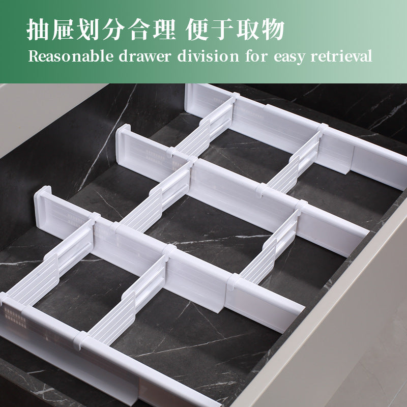 Drawer Partition Telescopic Drawer Partition Clothing Cupboard Classification Sorting Drawer Baffle Divider Factory Direct Supply