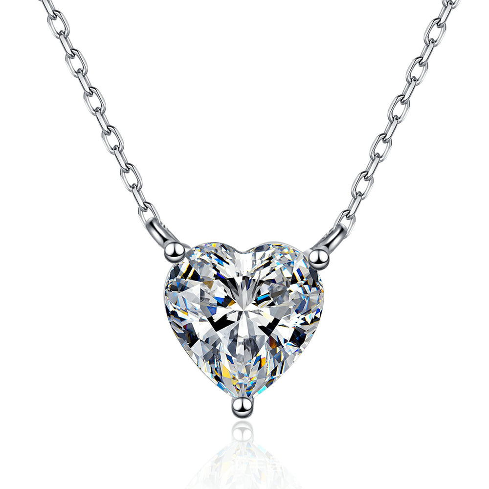 Heart Moissanite Necklace — S925 Sterling Silver