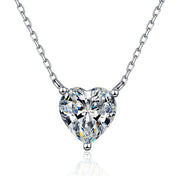 Heart Moissanite Necklace — S925 Sterling Silver