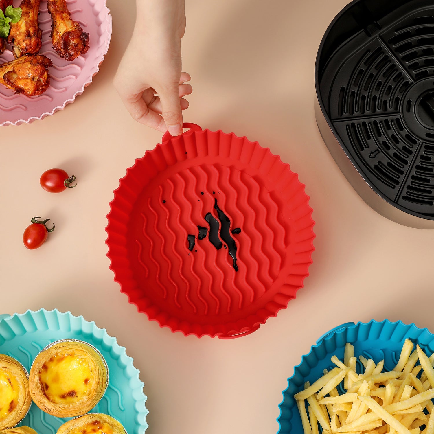 Air Fryer Silicone Baking Pan Air Fryer Tray