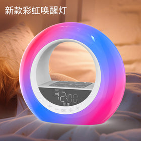 New Simulation Sunrise Day Wake-up Light Led Romantic Gift Atmosphere Light White Noise Sleep Alarm Clock Bedroom Table Lamp