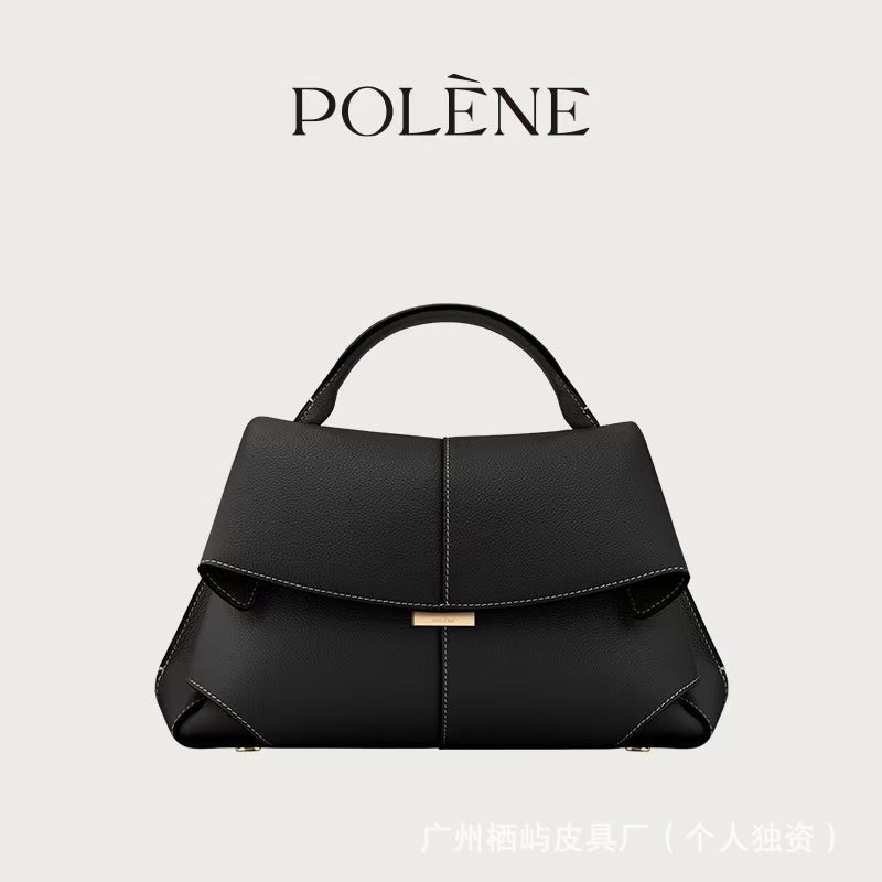 Women's Pleated Leather Handbag — Crossbody Bag