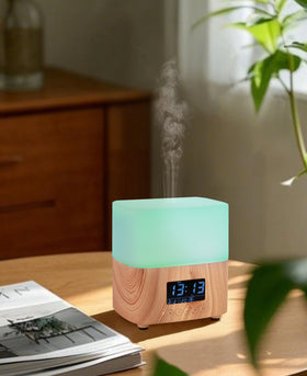 Spot Ultrasonic Humidification Aromatherapy Machine Desktop Automatic Aromatherapy Machine Household Plug-in Wood Grain Colorful Clock Aromatherapy Machine