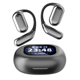 LCD Color Screen Bluetooth Headset Open No-Ear Sports Wireless Intelligent AI Translation Headset