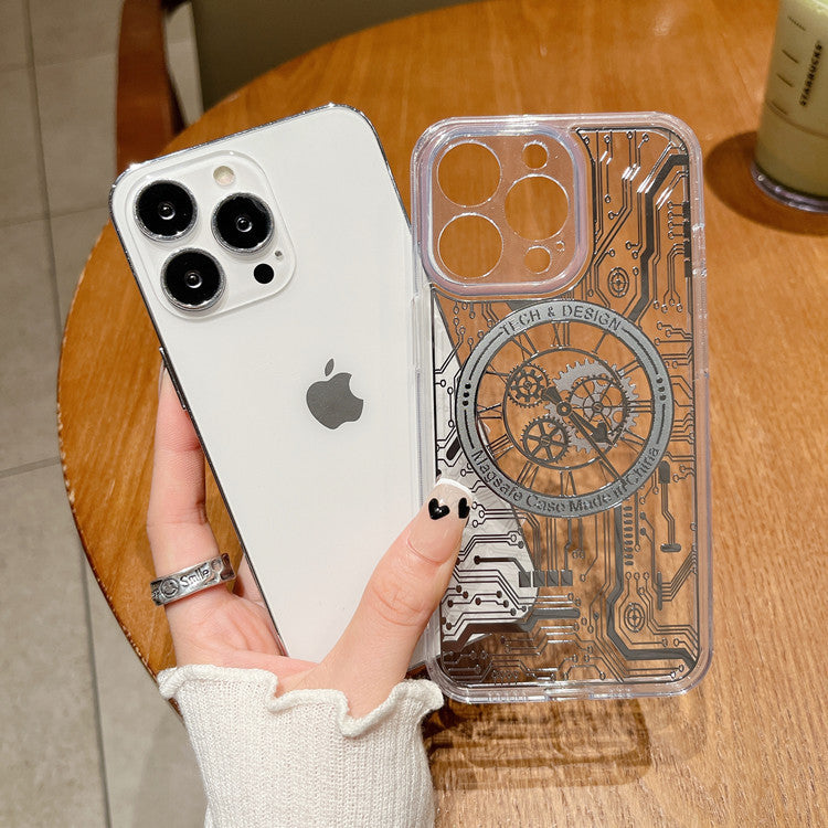 Trendy Laser Engraving Mechanical iPhone Case for iPhone 11, 11 pro, 12