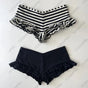 Women's Y2K Striped Lace Shorts — Retro Style Shorts
