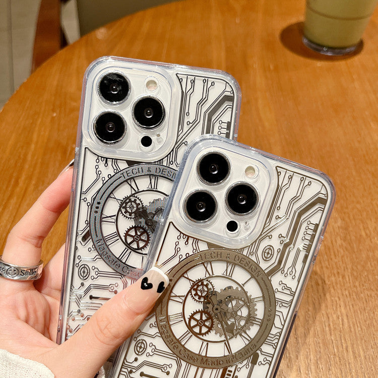 Trendy Laser Engraving Mechanical iPhone Case for iPhone 11, 11 pro, 12