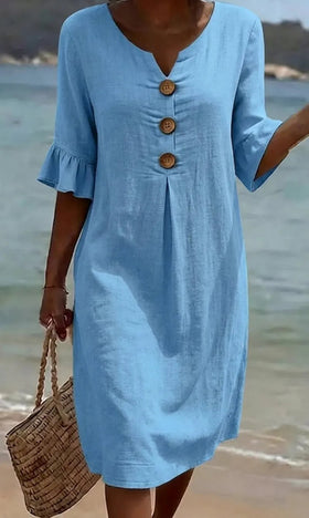 Women's Casual Solid Color Dress — Comfortable Everyday Fit
