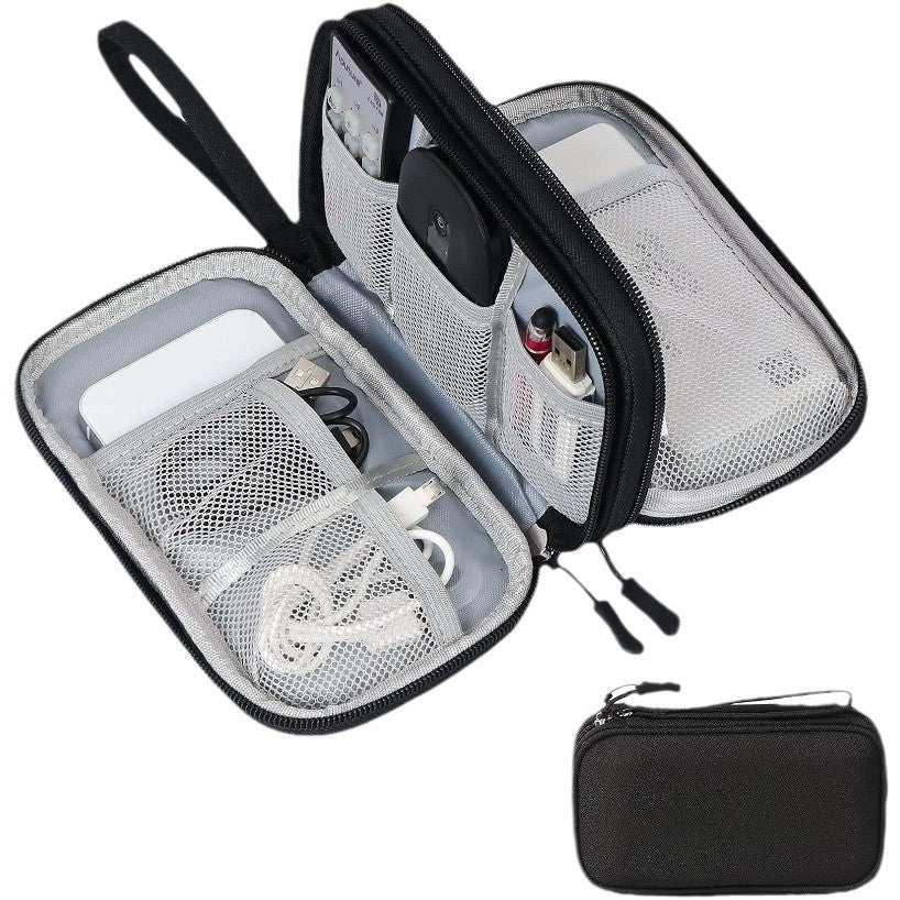 Custom Electronic Storage Bag Travel Cable Organizer Electronic Accessories Carrying Case Waterproof Double Layer Digital Pouch