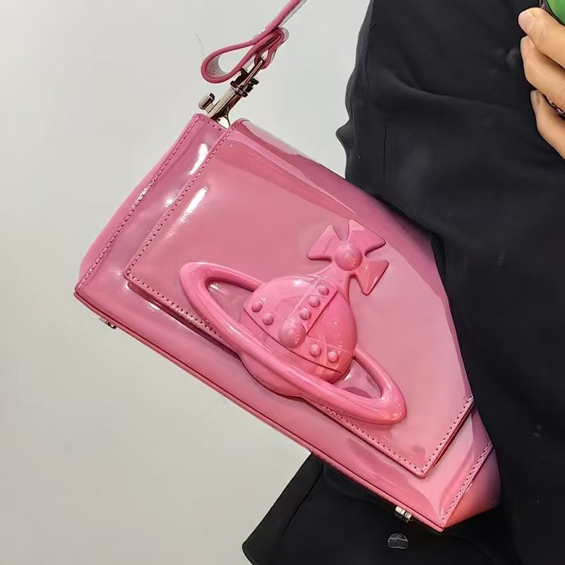 Saturn Embossed Underarm Bag Women's New Chain Crossbody Bag Small Bag Shoulder Casual Easiest For Match