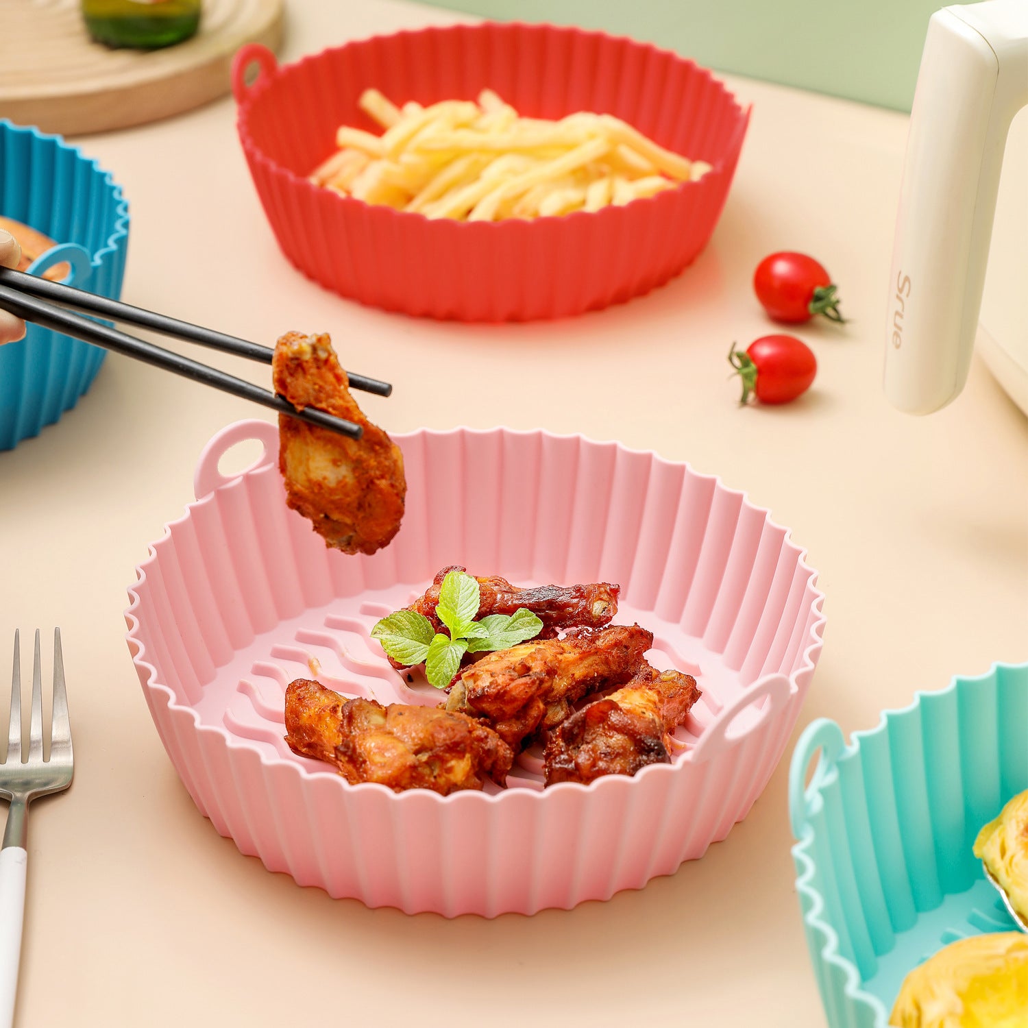 Air Fryer Silicone Baking Pan Air Fryer Tray