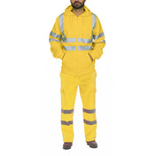 Men's Fleece Tracksuit — Reflective Strip Overalls Set