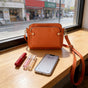 Retro Multi-Compartment Crossbody Bag — Small Square Leather Bag