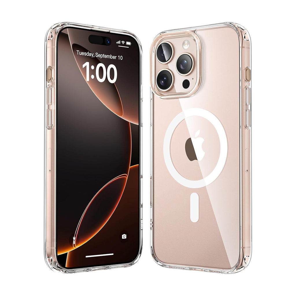 Suitable For IPhone 17 Phone Case With Camera Button, Full Coverage 18Promax Transparent Magnetic Phone Case That Won'T Turn Yellow
