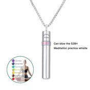 528 Hz Frequency Vedic Sound Stress-Relief Necklace, Rotating Meditation Anxiety-Relief Stainless Steel Jewelry, Sound Flute Music Pendant