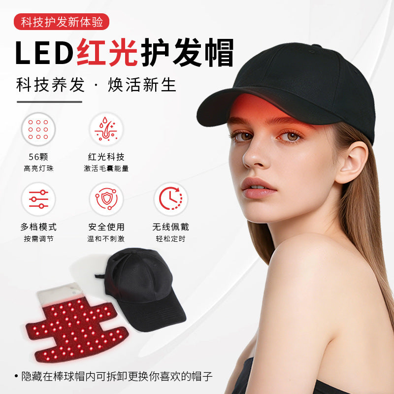 Cross-Border Best-Selling Led Hair Care Device Infrared Light Therapy Cap Portable Home-Use 660Nm850Nm Red Light Hair Health Cap
