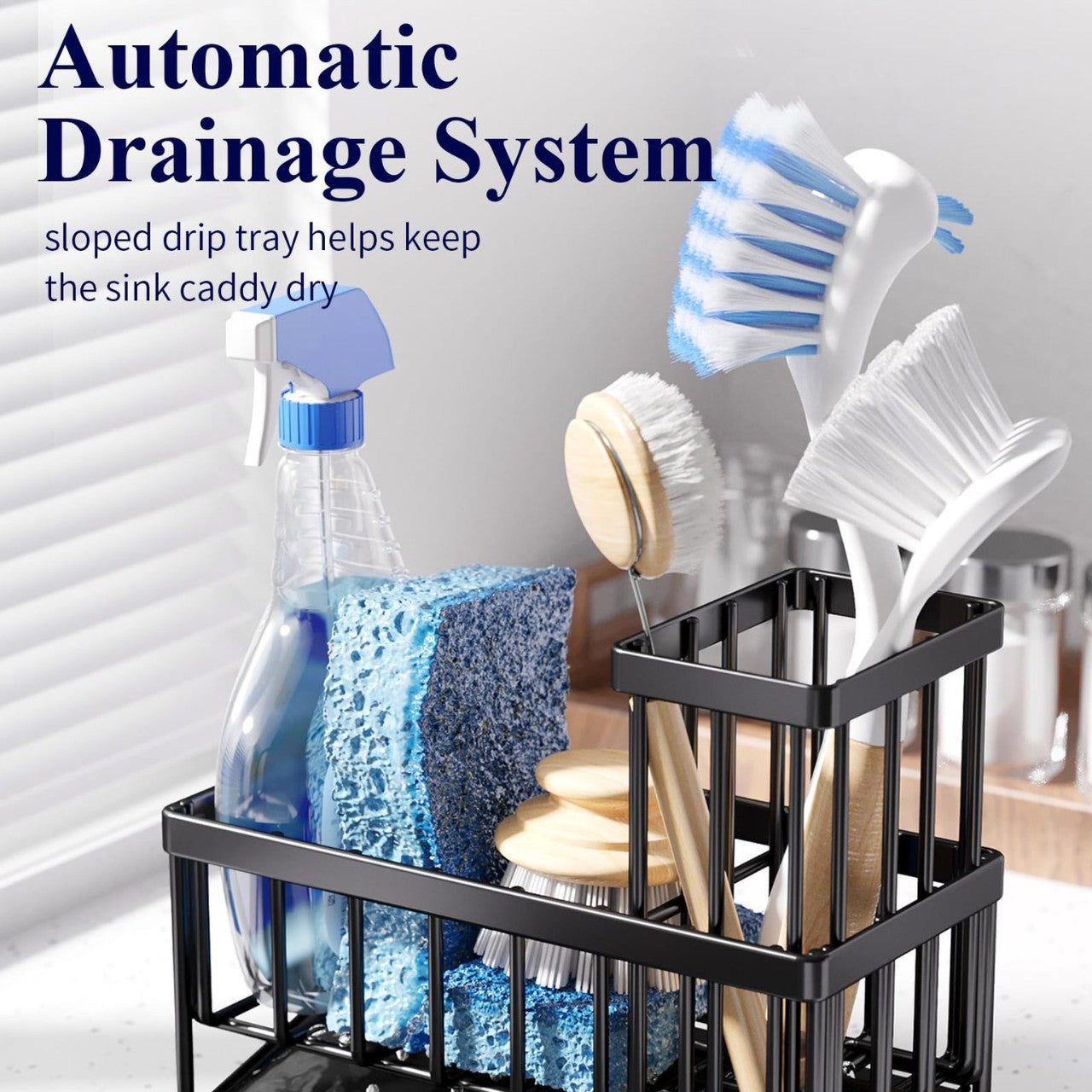 Punch-Free Kitchen Classification Drain Rack Chopstick Rack Sponge Storage Rack Kitchen Countertop Storage Rack