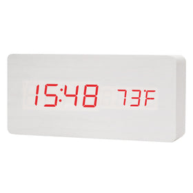 Retro Wooden Alarm Clock — Silent LED Digital Clock