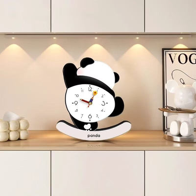2025 New Flower Creative Clock Ornaments Tumbler Desktop Household Mute Clock Cream Style Table Set Mickey