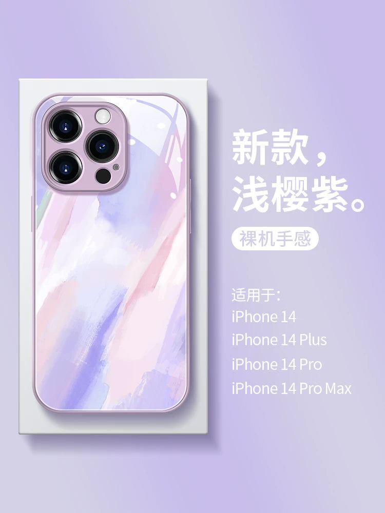 iPhone Tempered Glass Case — Sky Blue — front