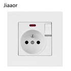 16A White French Standard Switch Socket Panel French Double With Usb+Type C European Socket Concealed Type 86 thumbnail 4