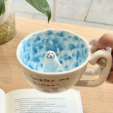 Swimming Seal Ceramic Mug — Cute Cartoon Coffee Cup