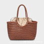 Women's Woven Leather Basket Bag — Vintage Shoulder Bag